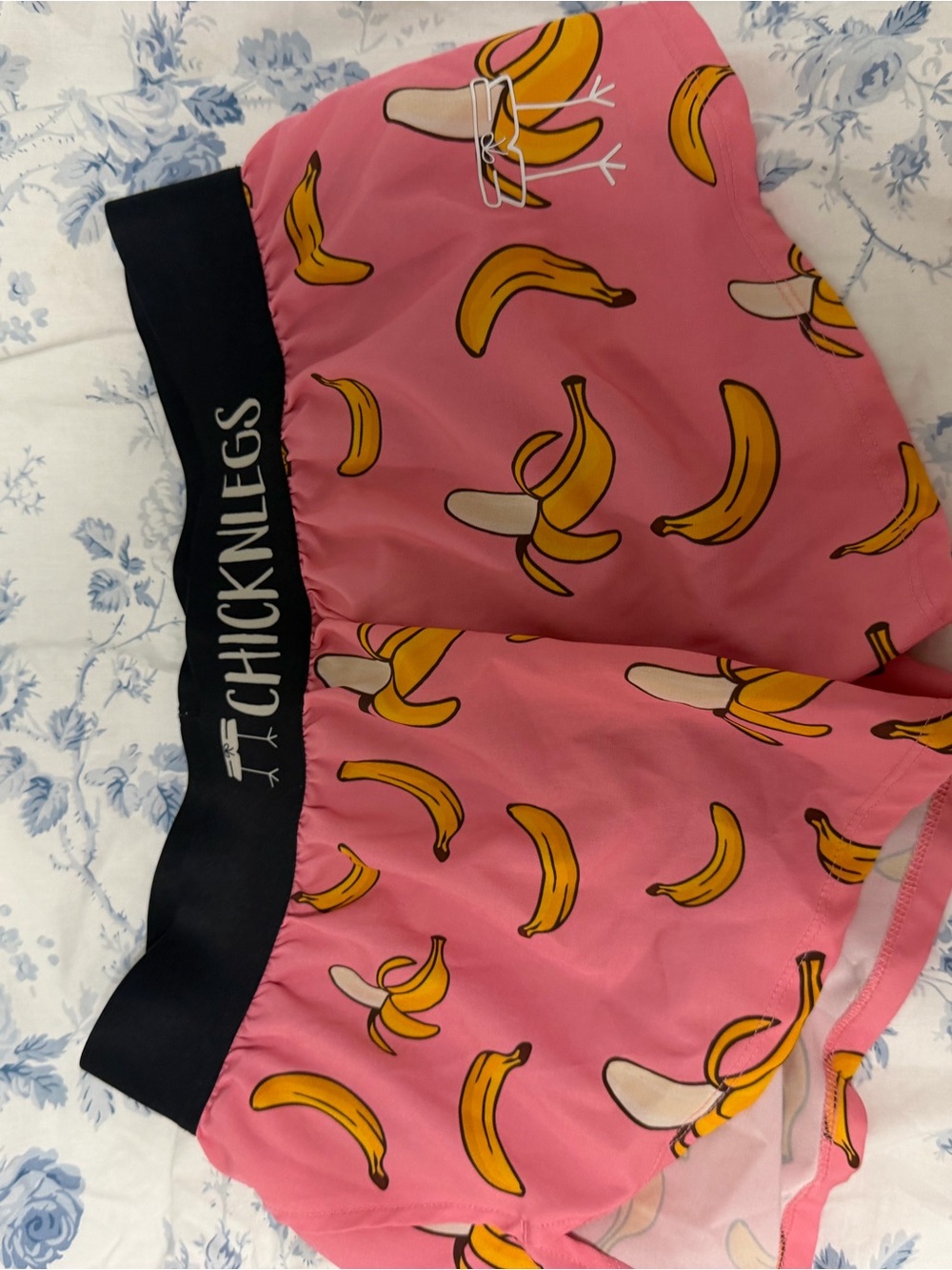 Chicken legs Women's Pink Banana Print Athletic Shorts